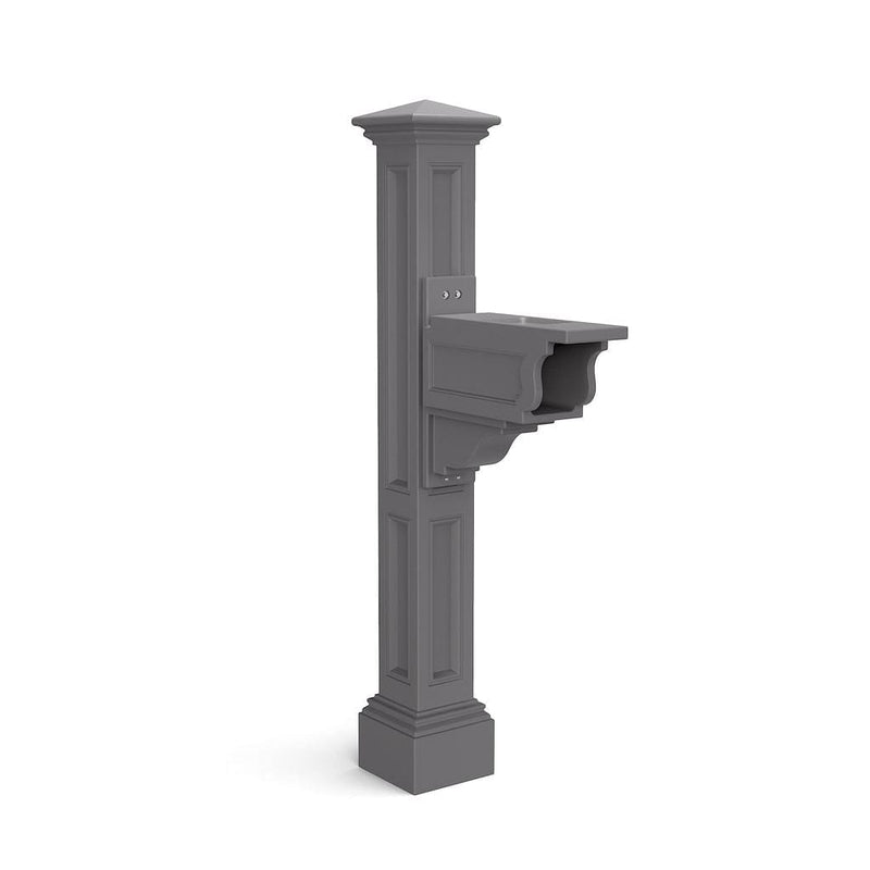 The Mayne Charleston Plus Mail Post, in the graphite finish,detailed to show the shape and color clearly.