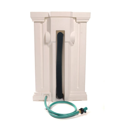 The Mayne Madison Rain Catcher in White, in the white finish, the unplanted planter detailed to show the shape and color clearly.