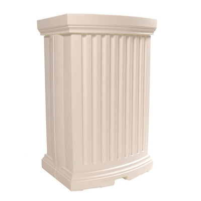 The Mayne Madison Rain Catcher in White, in the white finish, the unplanted planter detailed to show the shape and color clearly.