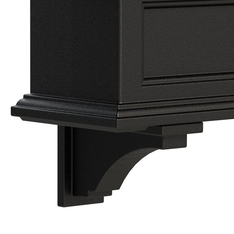 The Mayne Fairfield Decorative Brackets 2 pack, in the black finish, detailed to show the shape and color clearly.