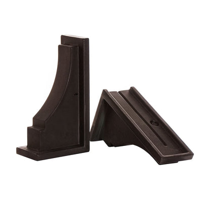 The Mayne Fairfield Decorative Brackets 2 pack, in the espresso finish, detailed to show the shape and color clearly.