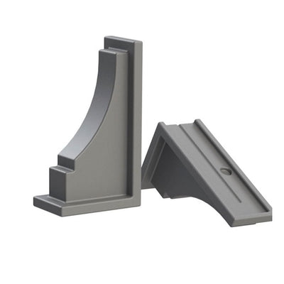 The Mayne Fairfield Decorative Brackets 2 pack, in the graphite finish,detailed to show the shape and color clearly.