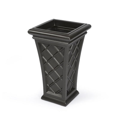 The Mayne Georgian Tall Planter, in the espresso finish, the unplanted planter detailed to show the shape and color clearly.