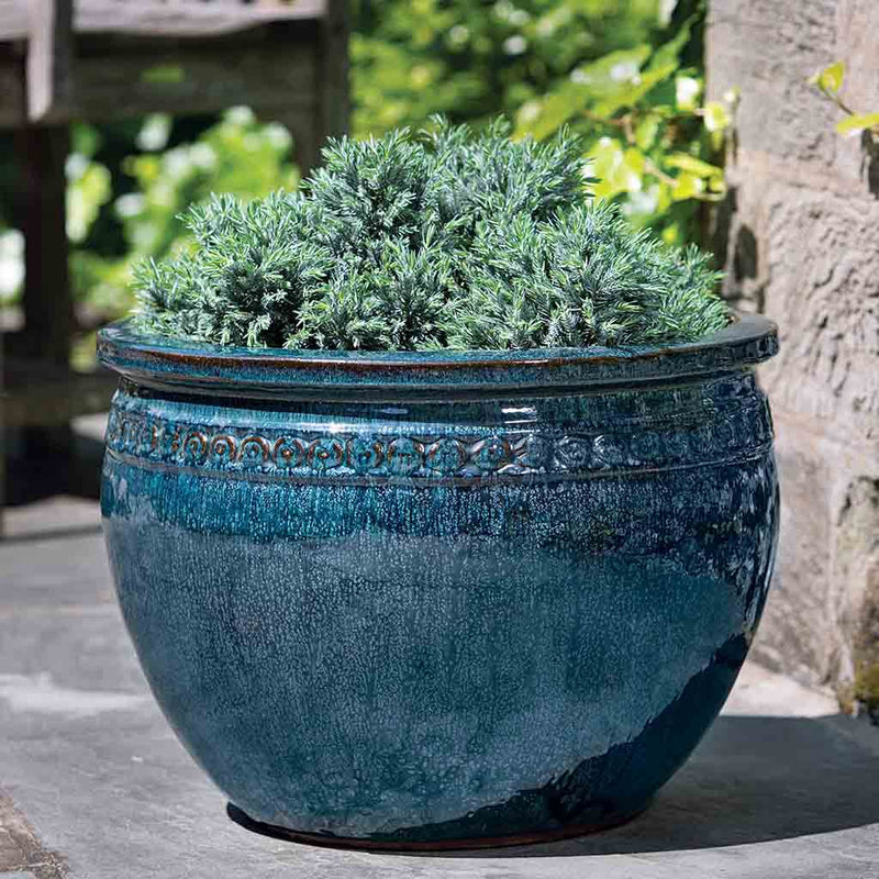 Campania International Low Borsa Planter Set in Indigo Rain