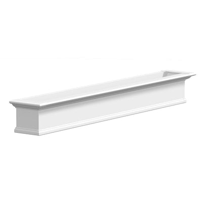 The Mayne Yorkshire 7ft Window Box, with a white finish, the unplanted planter detailed to show the shape and color clearly.