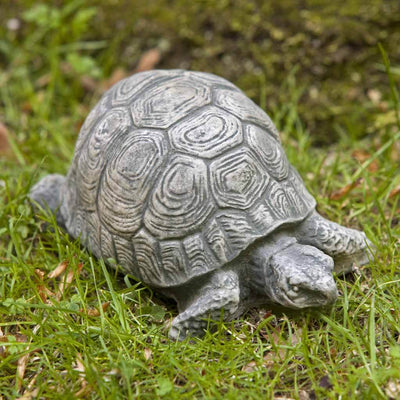 Campania International Small Turtle Statue stained in the Greystone  patina, the ideal color for this garden statue.