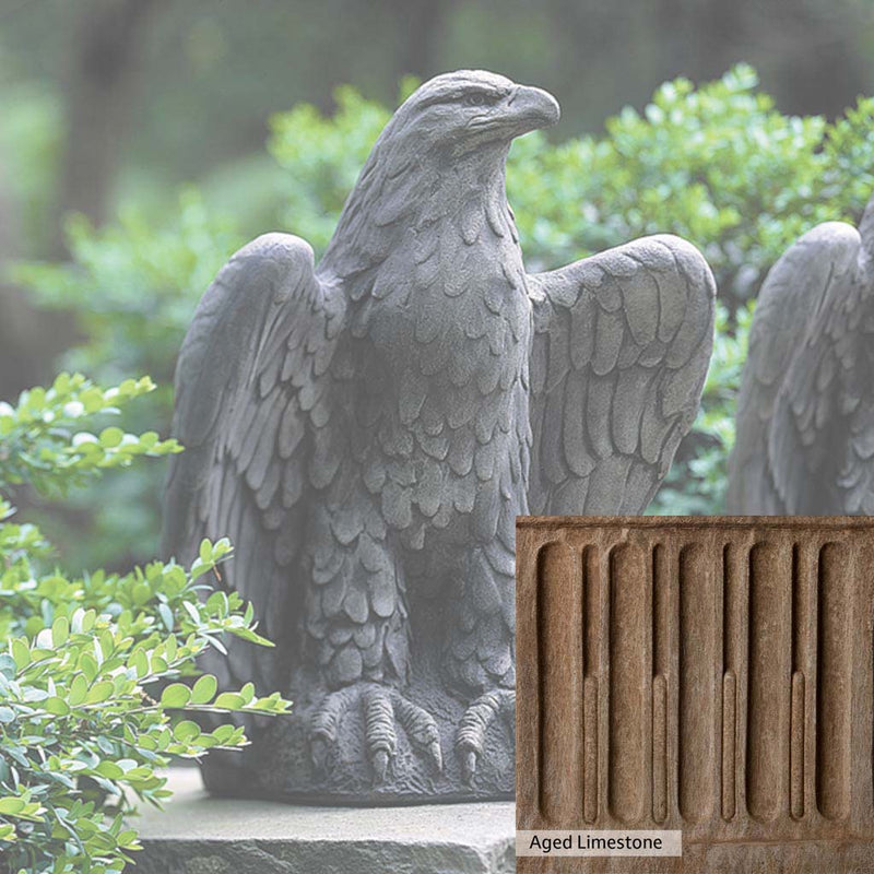 Aged Limestone Patina for the Campania International Eagle Looking Left Statue, brown, orange, and green for an old stone look..