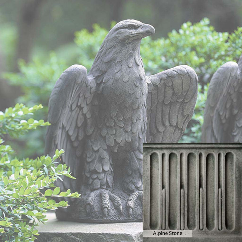 Alpine Stone Patina for the Campania International Eagle Looking Left Statue, a medium gray with a bit of green to define the details