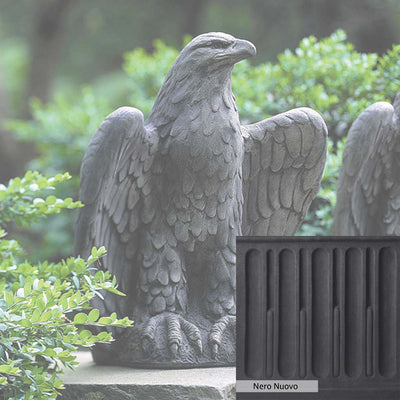 Nero Nuovo Patina for the Campania International Eagle Looking Left Statue, bold dramatic black patina for the garden.