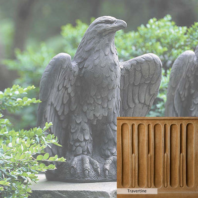 Travertine Patina for the Campania International Eagle Looking Left Statue, soft yellows, oranges, and brown for an old-word garden.