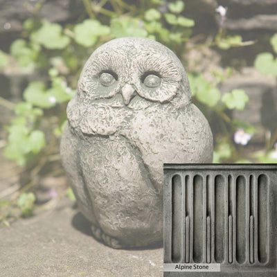 Alpine Stone Patina for the Campania International Baby Barn Owl Statue, a medium gray with a bit of green to define the details.