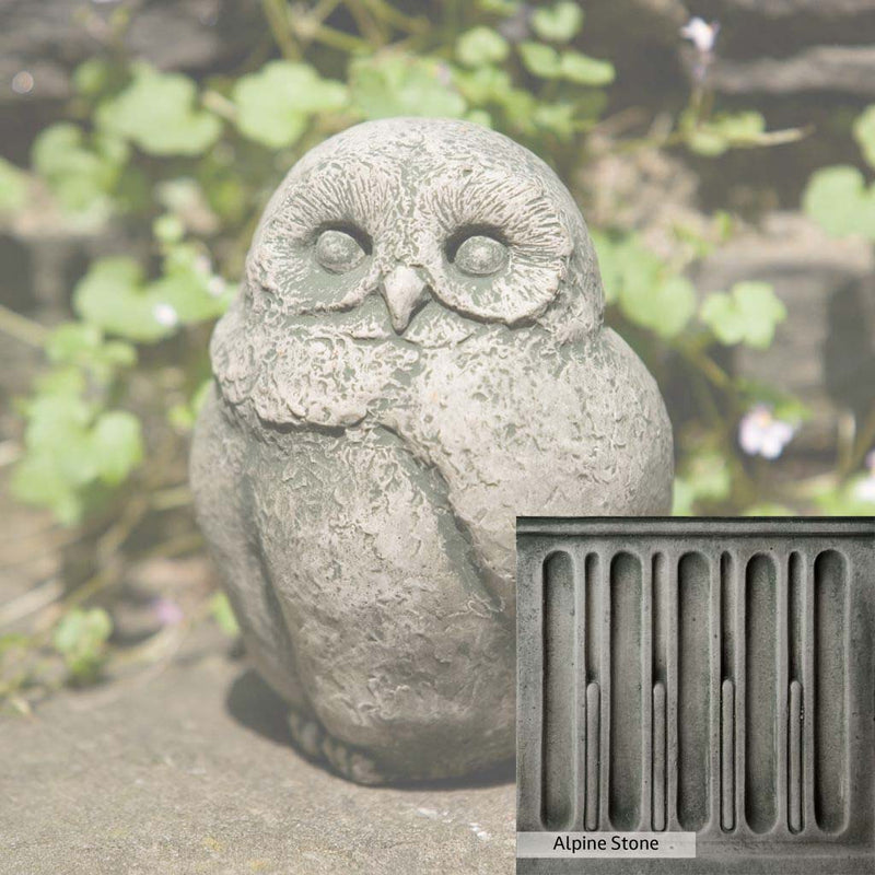 Alpine Stone Patina for the Campania International Baby Barn Owl Statue, a medium gray with a bit of green to define the details.