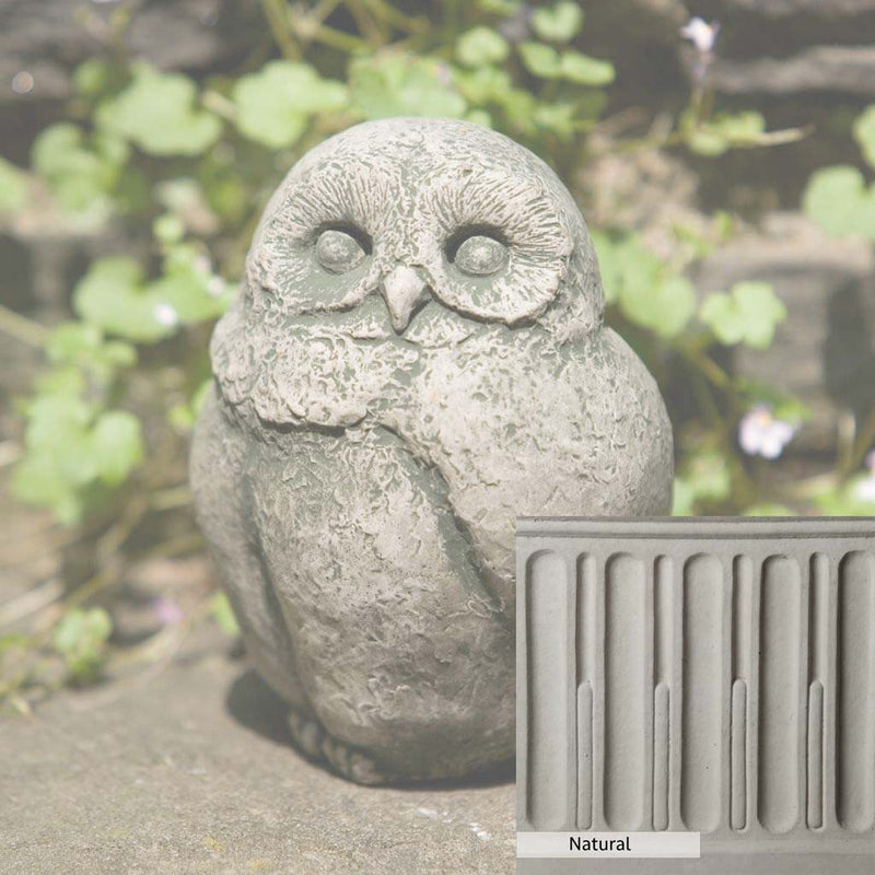 Natural Patina for the Campania International Baby Barn Owl Statue is unstained cast stone, the brightest and whitest finish that will age.