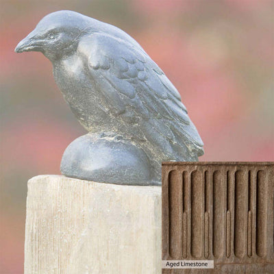 Aged Limestone Patina for the Campania International Small Raven Statue, brown, orange, and green for an old stone look.