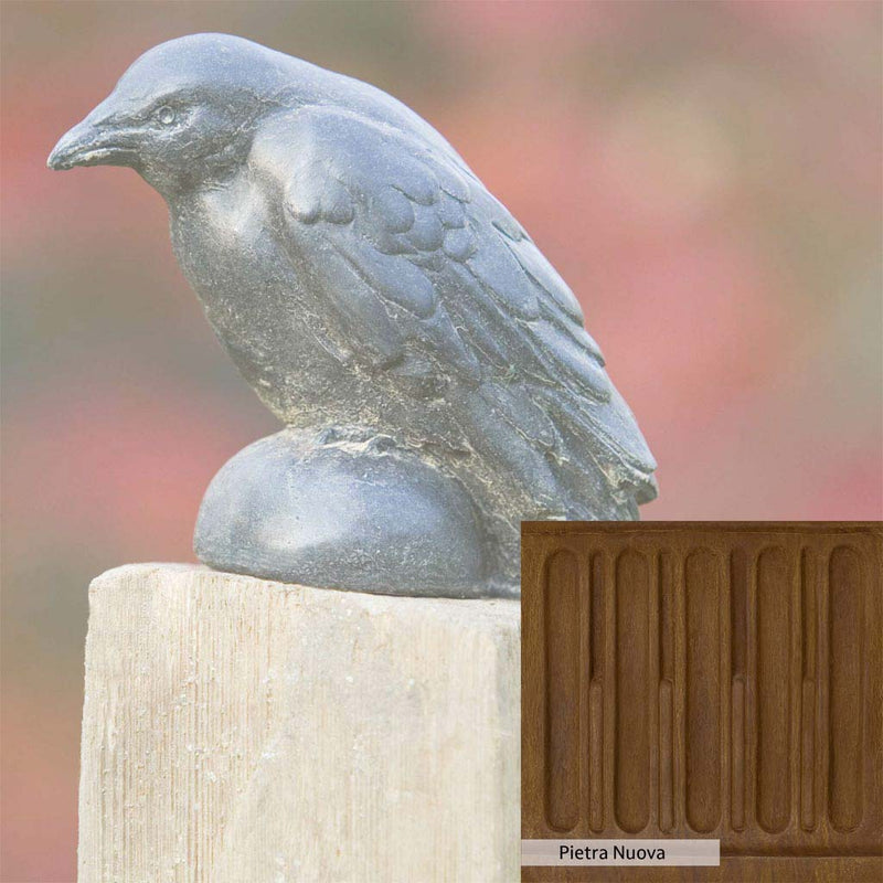 Pietra Nuova Patina for the Campania International Small Raven Statue, a rich brown blended with black and orange.
