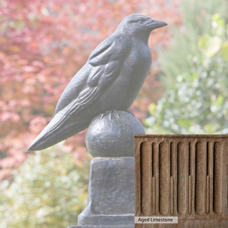 Aged Limestone Patina for the Campania International Raven Statue, brown, orange, and green for an old stone look.