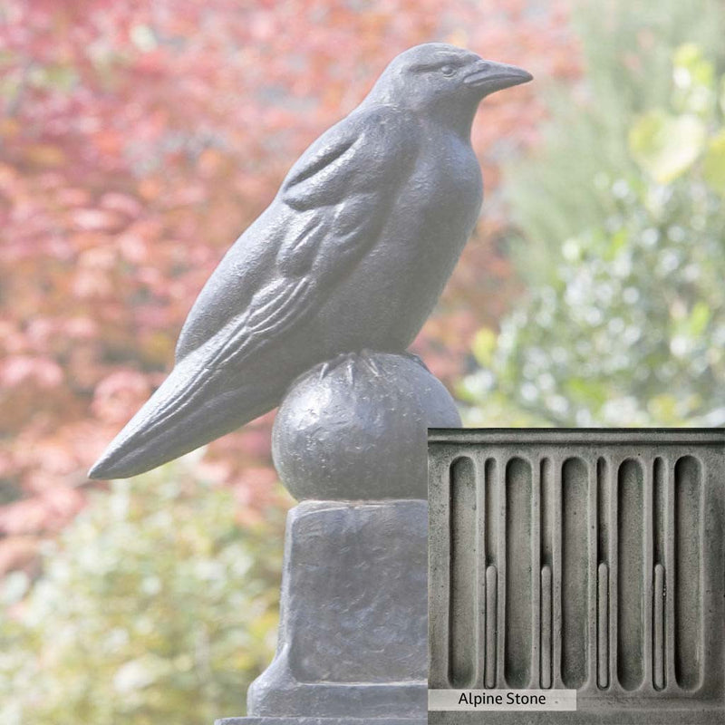 Alpine Stone Patina for the Campania International Raven Statue, a medium gray with a bit of green to define the details.