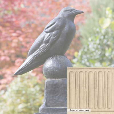 French Limestone Patina for the Campania International Raven Statue, old-world creamy white with ivory undertones.