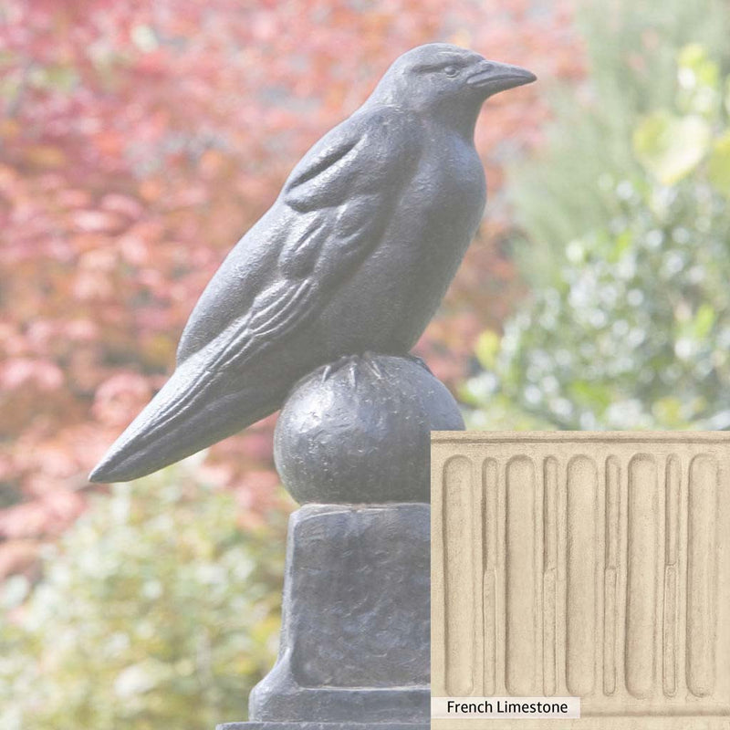 French Limestone Patina for the Campania International Raven Statue, old-world creamy white with ivory undertones.