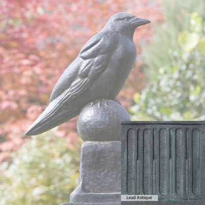 The Lead Antique Patina for the Campania International Raven Statue, aged blue and grey layered to give the look of a classic antique lead patina.