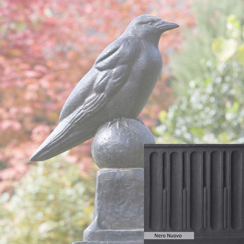 Nero Nuovo Patina for the Campania International Raven Statue, bold dramatic black patina for the garden.