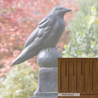 Pietra Nuova Patina for the Campania International Raven Statue, a rich brown blended with black and orange.
