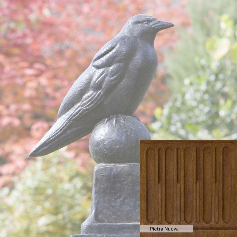 Pietra Nuova Patina for the Campania International Raven Statue, a rich brown blended with black and orange.