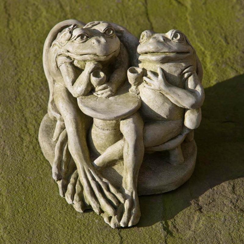 Campania International Wine Time Statue stained in the English Moss patina, the ideal color for this garden statue.