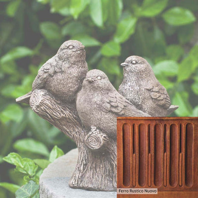 Ferro Rustico Nuovo Patina for the Campania International Three's Company Statue, red and orange blended in this striking color for the garden.