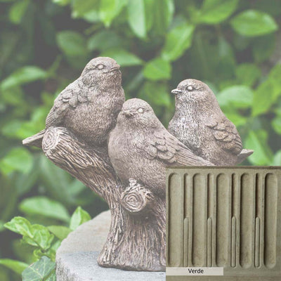 Verde Patina for the Campania International Three's Company Statue, green and gray come together in a soft tone blended into a soft green.