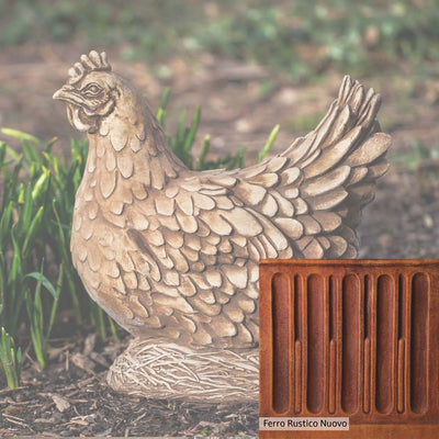 Ferro Rustico Nuovo Patina for the Campania International Henrietta Statue, red and orange blended in this striking color for the garden.