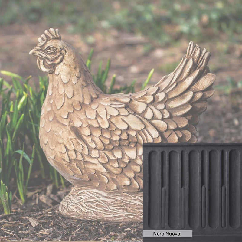 Nero Nuovo Patina for the Campania International Henrietta Statue, bold dramatic black patina for the garden.