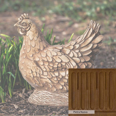 Pietra Nuova Patina for the Campania International Henrietta Statue, a rich brown blended with black and orange.