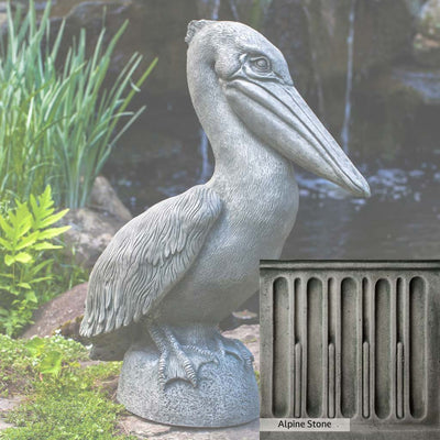 Alpine Stone Patina for the Campania International Pelican Statue, a medium gray with a bit of green to define the details.