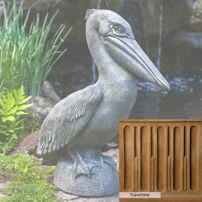 Verde Patina for the Campania International Pelican Statue, green and gray come together in a soft tone blended into a soft green.