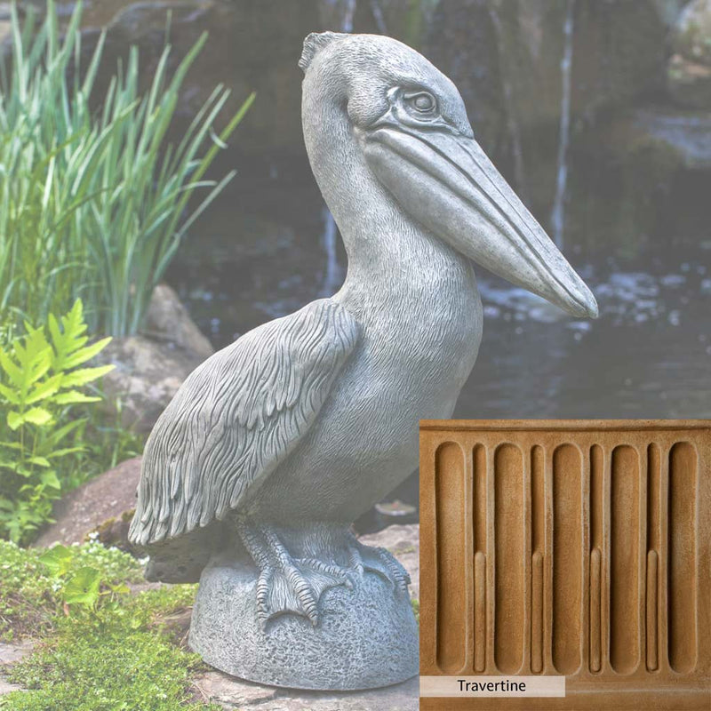 Verde Patina for the Campania International Pelican Statue, green and gray come together in a soft tone blended into a soft green.