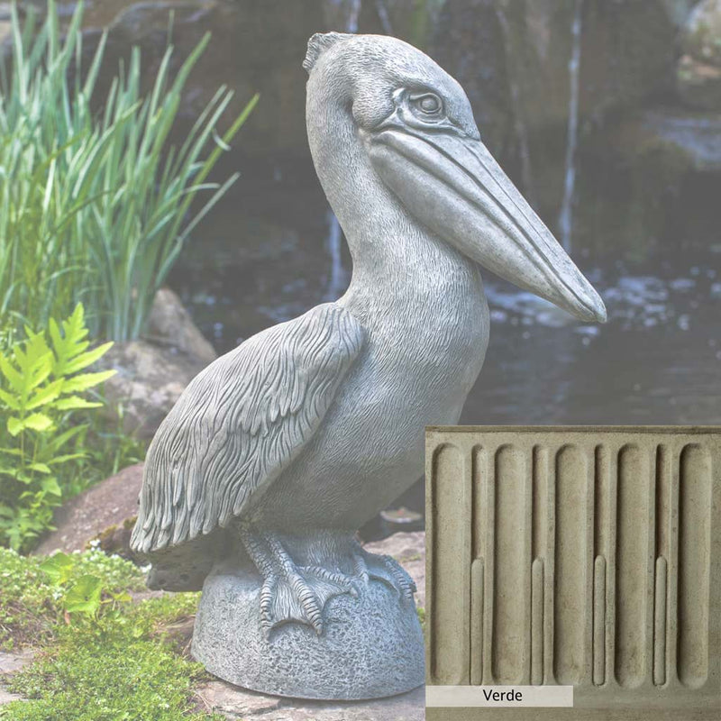 Travertine Patina for the Campania International Pelican Statue, soft yellows, oranges, and brown for an old-word garden.
