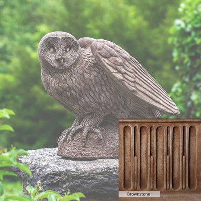 Brownstone Patina for the Campania International Barny Statue, brown blended with hints of red and yellow, works well in the garden.