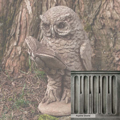Alpine Stone Patina for the Campania International Scholarly Owl Statue, a medium gray with a bit of green to define the details.
