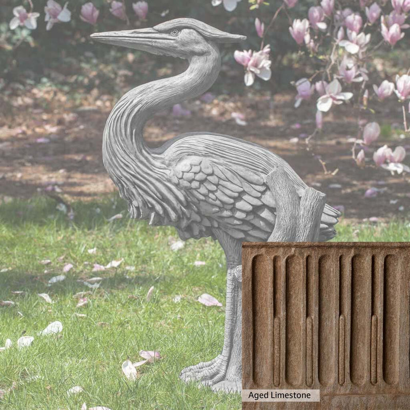 Aged Limestone Patina for the Campania International Heron Statue, brown, orange, and green for an old stone look.