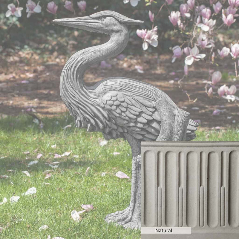 Natural Patina for the Campania International Heron Statue is unstained cast stone, the brightest and whitest finish that will age.