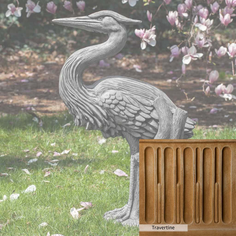 Travertine Patina for the Campania International Heron Statue, soft yellows, oranges, and brown for an old-word garden.