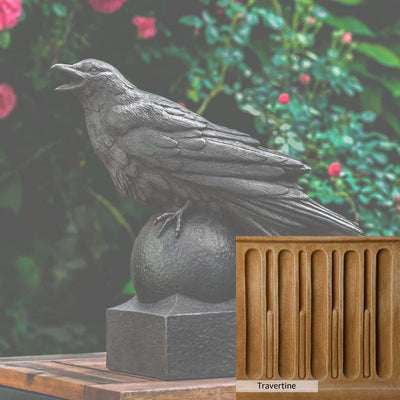 Travertine Patina for the Campania International Corvus Statue, soft yellows, oranges, and brown for an old-word garden.