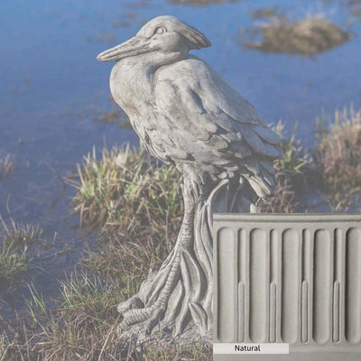 Natural Patina for the Campania International Egret Statue is unstained cast stone, the brightest and whitest finish that will age.