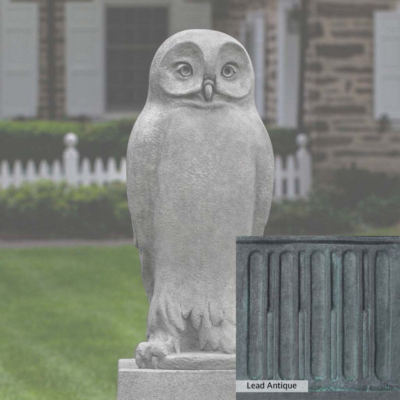The Lead Antique Patina for the Campania International Dr. Hoo Statue, aged blue and grey layered to give the look of a classic antique lead patina.
