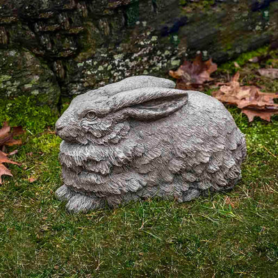Campania International Flemish Hare Statue stained in the Greystone  patina, the ideal color for this garden statue.