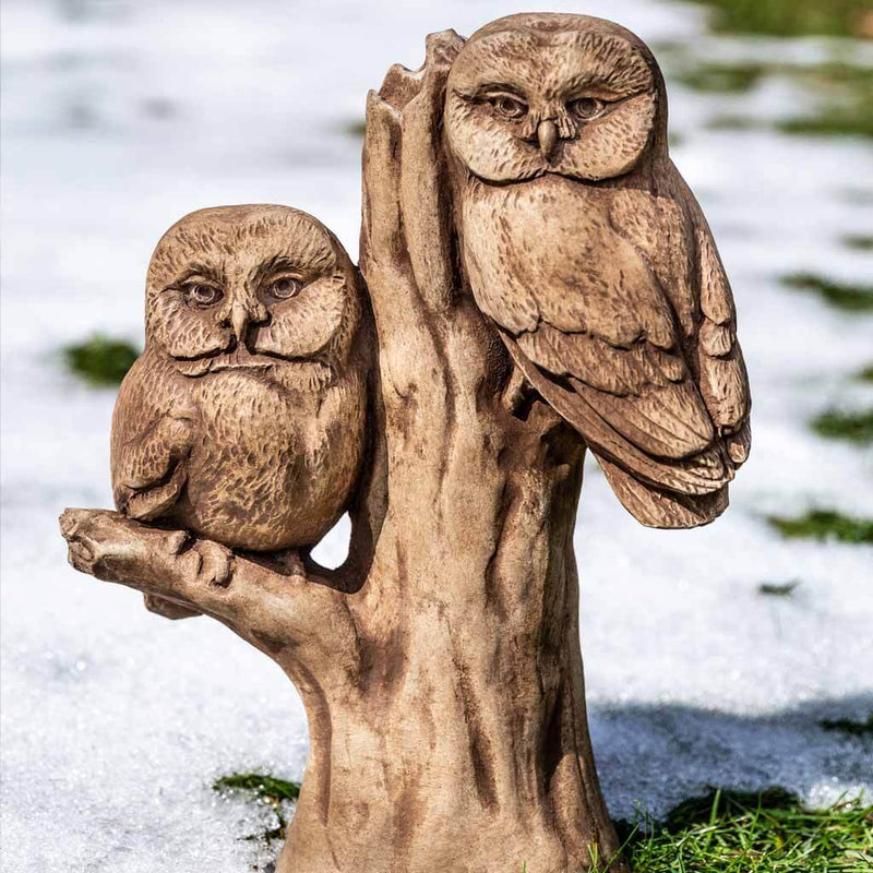 Campania International Night Watch Statue stained in the Brownstone  patina, the ideal color for this garden statue.