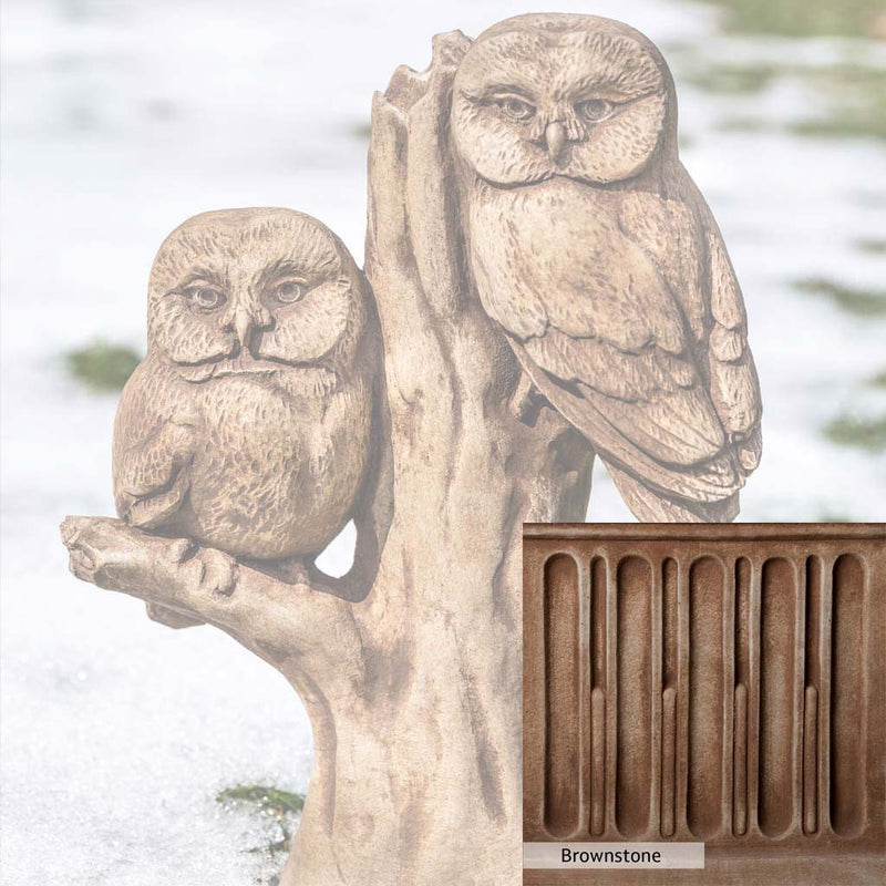 Brownstone Patina for the Campania International Night Watch Statue, brown blended with hints of red and yellow, works well in the garden.