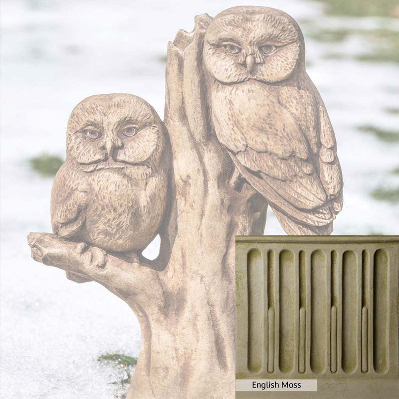 English Moss Patina for the Campania International Night Watch Statue, green blended into a soft pallet with a light undertone of gray.