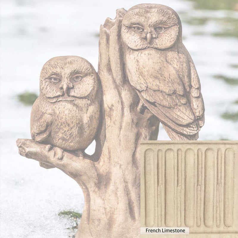 French Limestone Patina for the Campania International Night Watch Statue, old-world creamy white with ivory undertones.